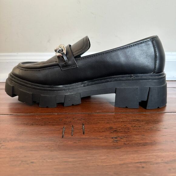 No Boundaries Chunky Heeled Lug Sole Platform Loafers Preppy Academia Gothic 9 - Picture 3 of 9